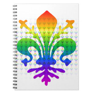 Rainbow Fleur-de-lis Anteckningsbok Med Spiral