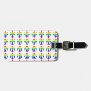 Rainbow Fleur-de-lis Bagagebricka