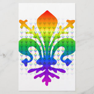 Rainbow Fleur-de-lis Brevpapper