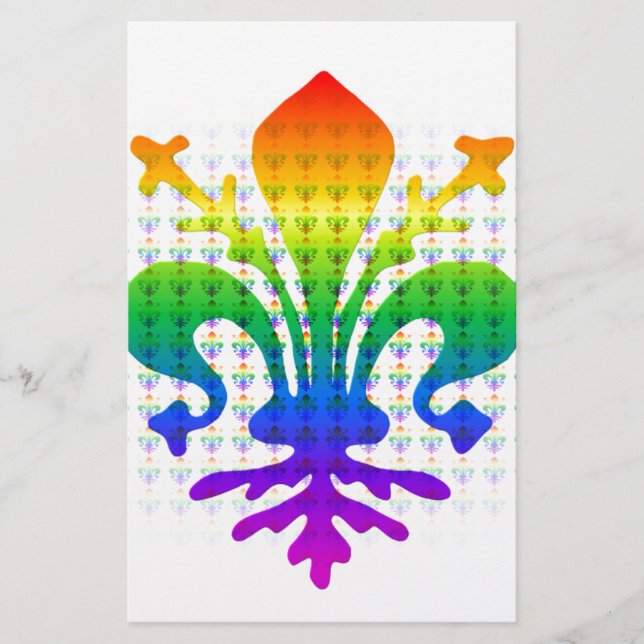 Rainbow Fleur-de-lis Brevpapper (Framsida)