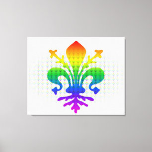 Rainbow Fleur-de-lis Canvastryck