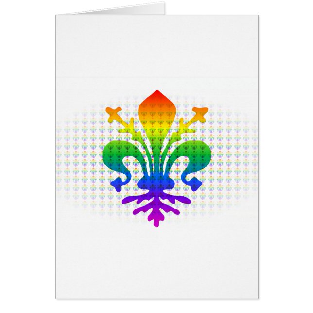 Rainbow Fleur-de-lis Hälsningskort (Framsidan)