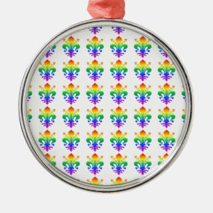 Rainbow Fleur-de-lis Julgransprydnad Metall