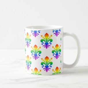 Rainbow Fleur-de-lis Kaffemugg
