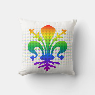 Rainbow Fleur-de-lis Kudde