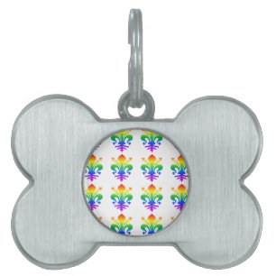 Rainbow Fleur-de-lis Namnbricka Husdjur