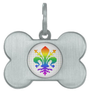 Rainbow Fleur-de-lis Namnbricka Husdjur