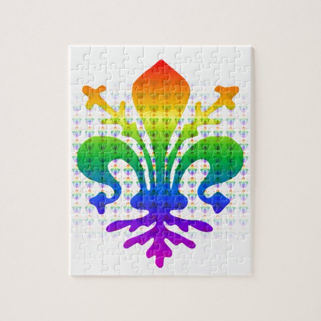 Rainbow Fleur-de-lis Pussel (Vertikal)