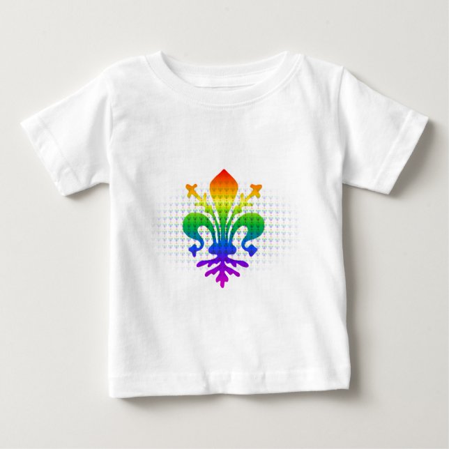 Rainbow Fleur-de-lis Tee Shirt (Framsida)