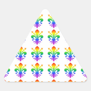 Rainbow Fleur-de-lis Triangelformat Klistermärke