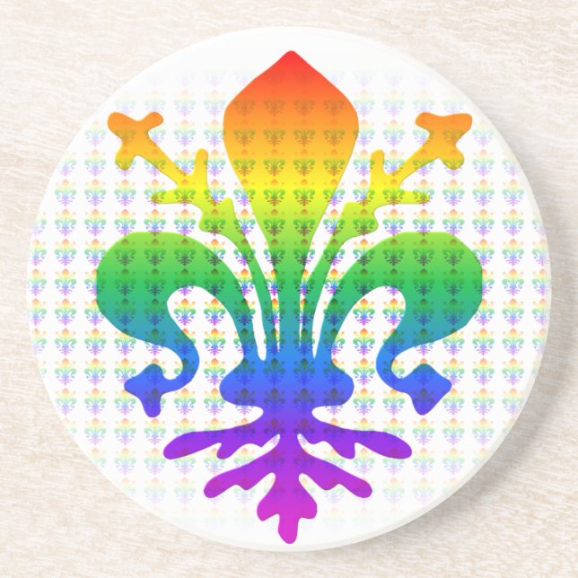 Rainbow Fleur-de-lis Underlägg (Framsidan)