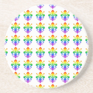 Rainbow Fleur-de-lis Underlägg Sandsten
