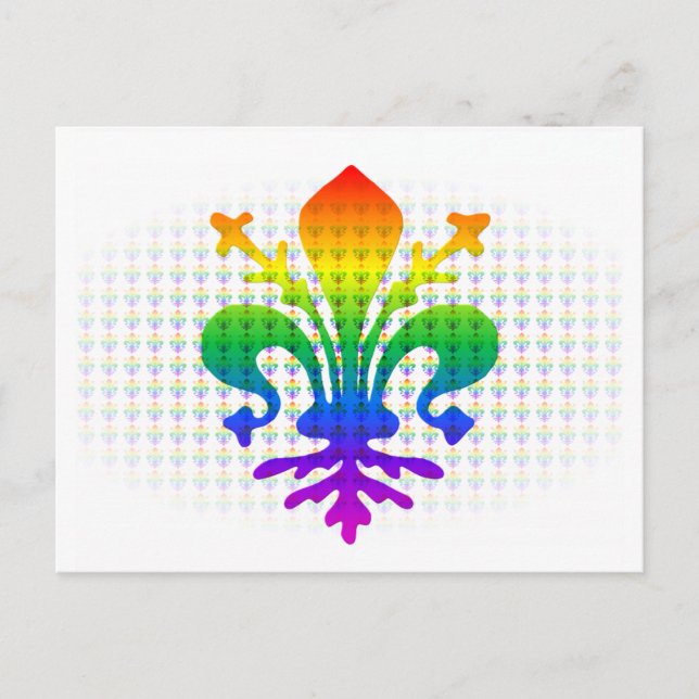 Rainbow Fleur-de-lis Vykort (Framsida)
