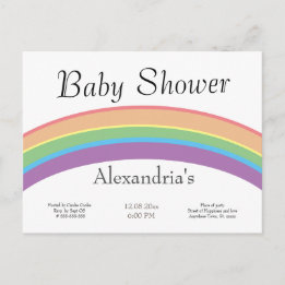 Rainbow Flicka eller Baby dusch party Vykort