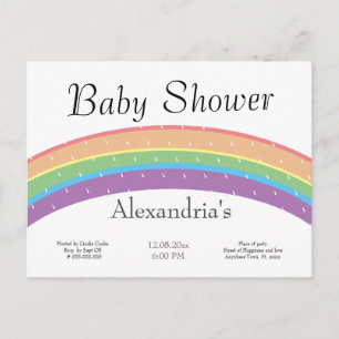Rainbow Flicka eller Baby dusch party Vykort