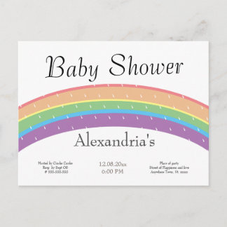 Rainbow Flicka eller Baby dusch party Vykort
