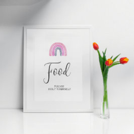 Rainbow Flicka Food Baby Shower-skylt Poster