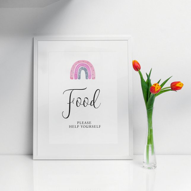 Rainbow Flicka Food Baby Shower-skylt Poster (Skapare uppladdad)