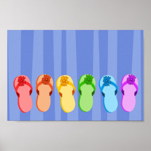 Rainbow Flinflip flops Poster