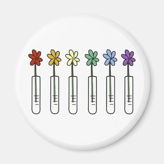 Rainbow Flower and Beaker Scientist Magnet (Framsidan)