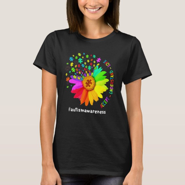 Rainbow Flower Autism Awareness Ingenious Asd T Shirt (Framsida)
