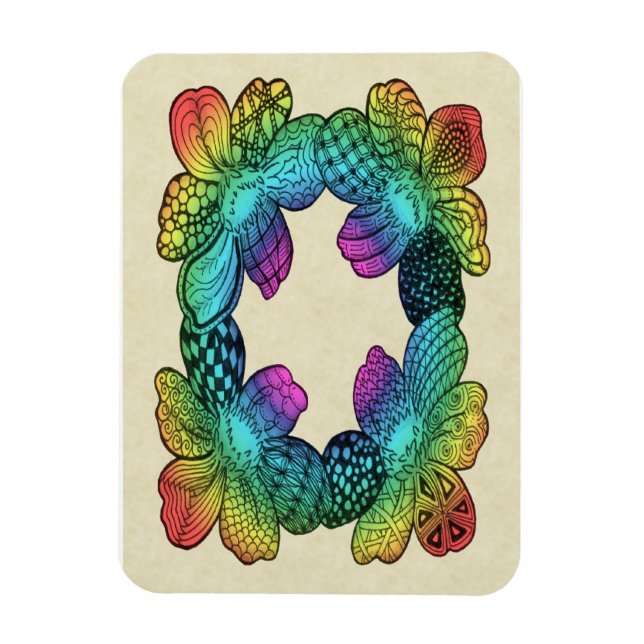 Rainbow Flower Doodle Magnet (Vertikal)