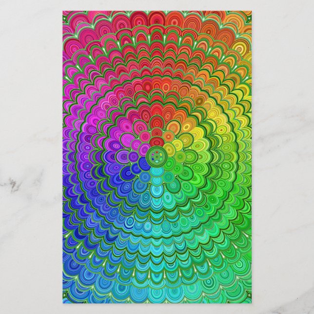 Rainbow Flower Mandala Flygblad (Framsidan)