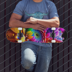 Rainbow Flower Mini Skateboard Bräda 18,5 Cm