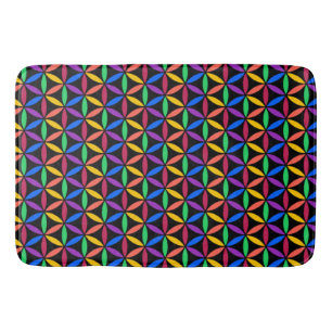 Rainbow Flower of Life Mönster Badrumsmatta