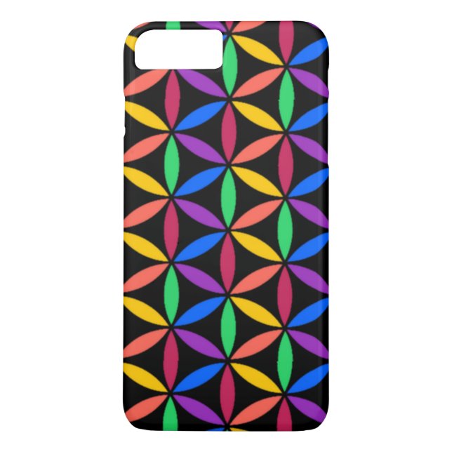 Rainbow Flower of Life Mönster Case-Mate iPhone Skal (Baksida)