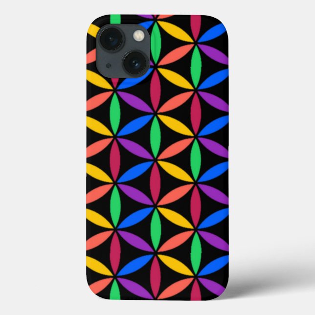Rainbow Flower of Life Mönster Fodral-Mate iPhone  (Baksida)