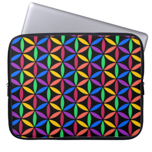 Rainbow Flower of Life Mönster Laptop Fodral