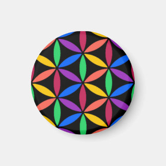 Rainbow Flower of Life Mönster Magnet