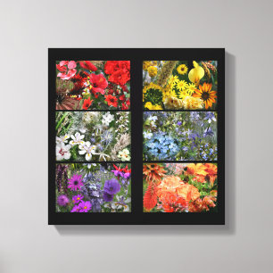 Rainbow Flower Photo Collage Canvastryck