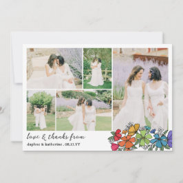 Rainbow Flowers Bröllop Photo Collage Tack