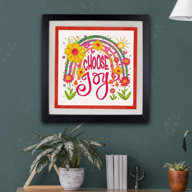 Rainbow Flowers Colorful Välj Joy Inspirief Poster (Skapare uppladdad)