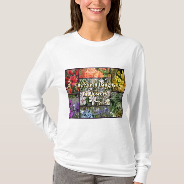 Rainbow Flowers - Earth Laughs by Emerson T Shirt (Framsida)