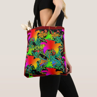 Rainbow Flowers Galore Tote Bag Tygkasse