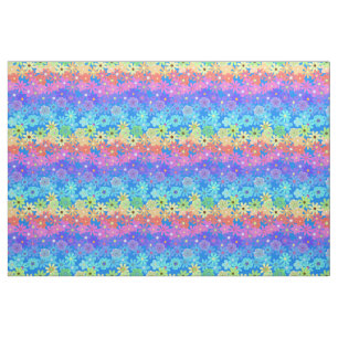Rainbow Flowers Hippie Stil Tyg