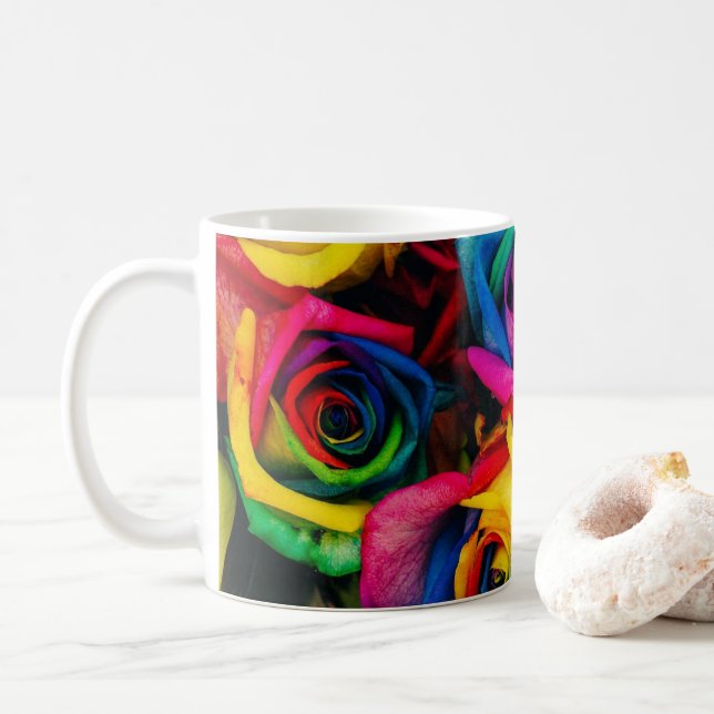 Rainbow Flowers Kaffemugg (Med munk)