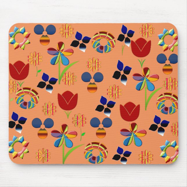 Rainbow Flowers Mousepad Musmatta (Framsidan)