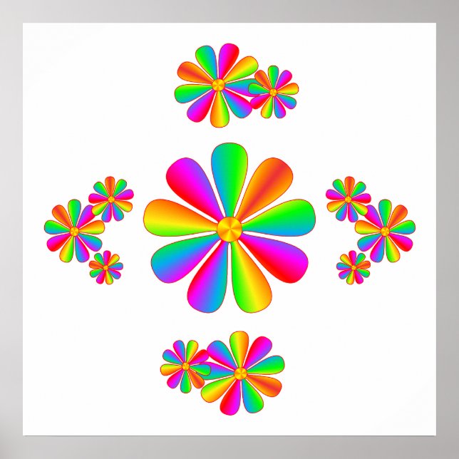 Rainbow Flowers Poster (Framsidan)