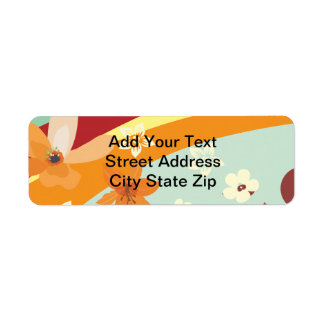 Rainbow Flowers Returadress Etikett