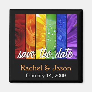 Rainbow Flowers | Spara datum Magnet