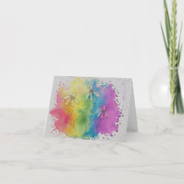 Rainbow Flowers Tack Kort