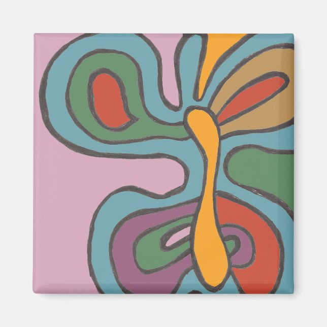 Rainbow Flutterfly Magnet (Framsidan)