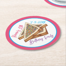 Rainbow Födelsedagsfest Australian Fairy Bread Foo Underlägg Papper Rund