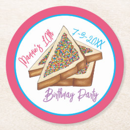 Rainbow Födelsedagsfest Australian Fairy Bread Foo Underlägg Papper Rund