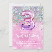 Rainbow Foil Girl 3rd Birthday