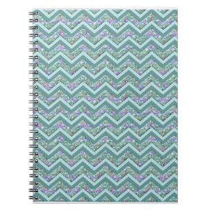 Rainbow Foil ZigZag Mönster Anteckningsbok Med Spiral